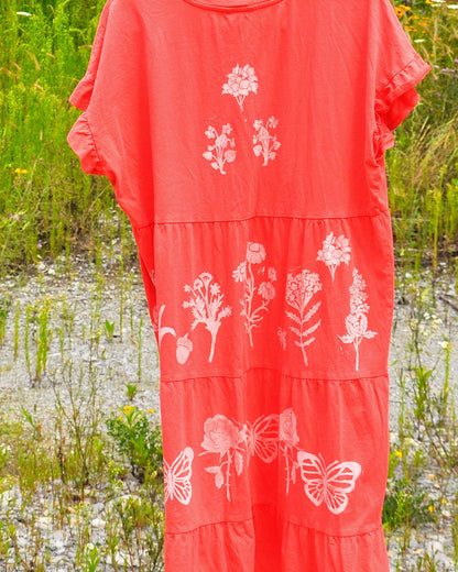 The Pollinator, Flutter Sleeve Tiered Cotton Dress