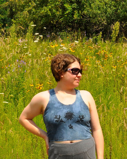 Pegasus, Blue Hemp Crop Tank Top