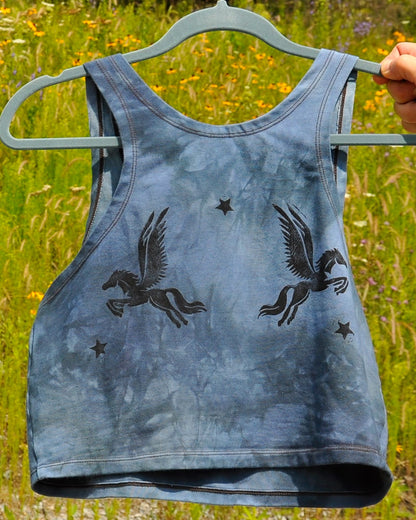 Pegasus, Blue Hemp Crop Tank Top