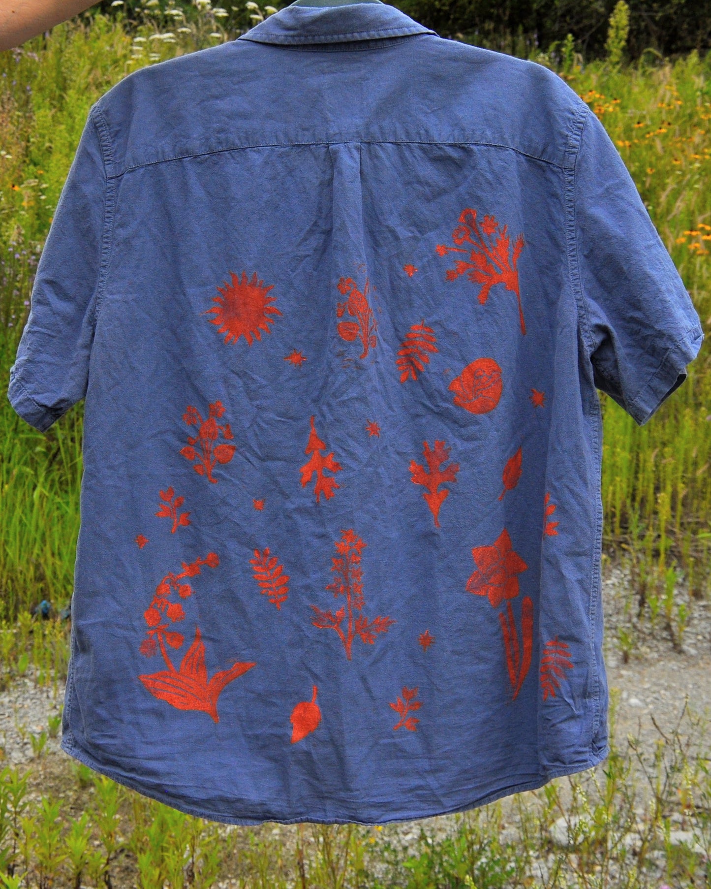 The Herbarium, Linen Blend Short Sleeve Button-Up Shirt