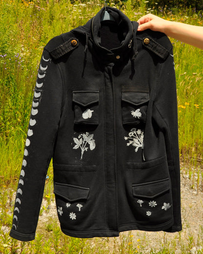 The Knight, Black Cotton Military-Style Jacket